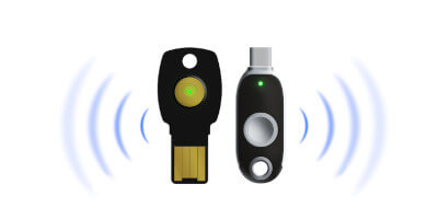 FIDO multi-factor authentication security keys with NFC and USB