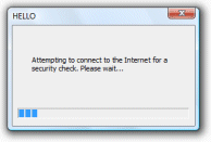 Dialog displayed to end-users during a protection check